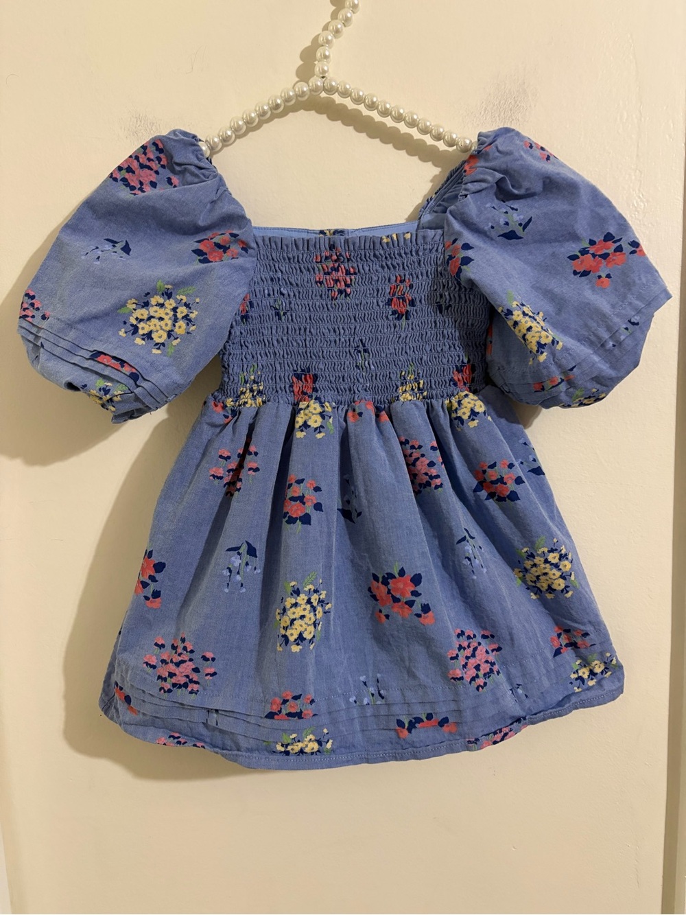 Janie and Jack Blue Floral Puff-Sleeve Dress